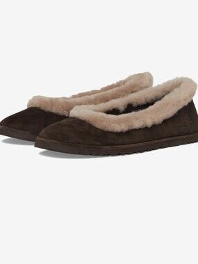 UGG ZORA BALLET FLAT DUSTED COCOA Size 8  NEW